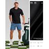 Golf Shirts Heather Polo Short Sleeve Dry Fit Lightweight Moisture Wicking Collared Shirts Casual Athletic Business(Black)