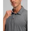 Golf Shirts Heather Polo Short Sleeve Dry Fit Lightweight Moisture Wicking Collared Shirts Casual Athletic Business(Charcoal)