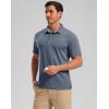 Golf Shirts Heather Polo Short Sleeve Dry Fit Lightweight Moisture Wicking Collared Shirts Casual Athletic Business(Dark Blue)