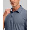 Golf Shirts Heather Polo Short Sleeve Dry Fit Lightweight Moisture Wicking Collared Shirts Casual Athletic Business(Dark Blue)