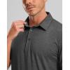 Golf Shirts Heather Polo Short Sleeve Dry Fit Lightweight Moisture Wicking Collared Shirts Casual Athletic Business(Dark Grey)