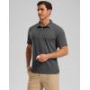 Golf Shirts Heather Polo Short Sleeve Dry Fit Lightweight Moisture Wicking Collared Shirts Casual Athletic Business(Dark Grey)