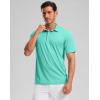 Golf Shirts Heather Polo Short Sleeve Dry Fit Lightweight Moisture Wicking Collared Shirts Casual Athletic Business(Emerald Green)