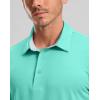 Golf Shirts Heather Polo Short Sleeve Dry Fit Lightweight Moisture Wicking Collared Shirts Casual Athletic Business(Emerald Green)
