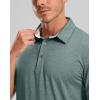 Golf Shirts Heather Polo Short Sleeve Dry Fit Lightweight Moisture Wicking Collared Shirts Casual Athletic Business(Grey Sage)