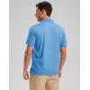 Golf Shirts Heather Polo Short Sleeve Dry Fit Lightweight Moisture Wicking Collared Shirts Casual Athletic Business(Lake Blue)