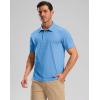Golf Shirts Heather Polo Short Sleeve Dry Fit Lightweight Moisture Wicking Collared Shirts Casual Athletic Business(Lake Blue)