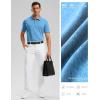 Golf Shirts Heather Polo Short Sleeve Dry Fit Lightweight Moisture Wicking Collared Shirts Casual Athletic Business(Lake Blue)