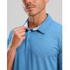 Golf Shirts Heather Polo Short Sleeve Dry Fit Lightweight Moisture Wicking Collared Shirts Casual Athletic Business(Lake Blue)