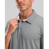 Golf Shirts Heather Polo Short Sleeve Dry Fit Lightweight Moisture Wicking Collared Shirts Casual Athletic Business(Light Grey)