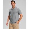 Golf Shirts Heather Polo Short Sleeve Dry Fit Lightweight Moisture Wicking Collared Shirts Casual Athletic Business(Light Grey)