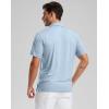 Golf Shirts Heather Polo Short Sleeve Dry Fit Lightweight Moisture Wicking Collared Shirts Casual Athletic Business(Lt Grey Blue)
