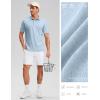 Golf Shirts Heather Polo Short Sleeve Dry Fit Lightweight Moisture Wicking Collared Shirts Casual Athletic Business(Lt Grey Blue)