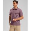 Golf Shirts Heather Polo Short Sleeve Dry Fit Lightweight Moisture Wicking Collared Shirts Casual Athletic Business(Merlot Red)