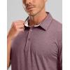 Golf Shirts Heather Polo Short Sleeve Dry Fit Lightweight Moisture Wicking Collared Shirts Casual Athletic Business(Merlot Red)