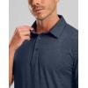 Golf Shirts Heather Polo Short Sleeve Dry Fit Lightweight Moisture Wicking Collared Shirts Casual Athletic Business(Navy)