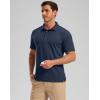Golf Shirts Heather Polo Short Sleeve Dry Fit Lightweight Moisture Wicking Collared Shirts Casual Athletic Business(Navy)
