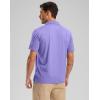 Golf Shirts Heather Polo Short Sleeve Dry Fit Lightweight Moisture Wicking Collared Shirts Casual Athletic Business(Purple)