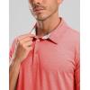 Golf Shirts Heather Polo Short Sleeve Dry Fit Lightweight Moisture Wicking Collared Shirts Casual Athletic Business(Red)