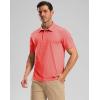 Golf Shirts Heather Polo Short Sleeve Dry Fit Lightweight Moisture Wicking Collared Shirts Casual Athletic Business(Red)