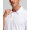 Golf Shirts Heather Polo Short Sleeve Dry Fit Lightweight Moisture Wicking Collared Shirts Casual Athletic Business(White)