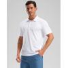 Golf Shirts Heather Polo Short Sleeve Dry Fit Lightweight Moisture Wicking Collared Shirts Casual Athletic Business(White)