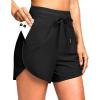 G Gradual Women’s 4” High Waisted Swim Board Shorts Quick Dry Swimming Bathing Suit Bottoms for Women with Pockets Liner(Black)