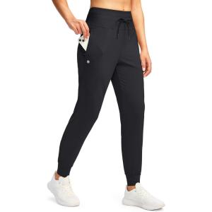 G GRADUAL Women’s Joggers Pants with Zipper Pockets High Waisted Sweatpants Athletic Tapered Pants for Women Lounge Workout(Black)