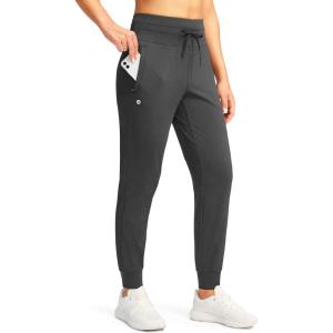 G GRADUAL Women’s Joggers Pants with Zipper Pockets High Waisted Sweatpants Athletic Tapered Pants for Women Lounge Workout(Charcoal)