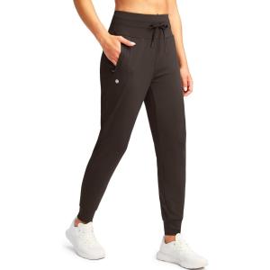 G GRADUAL Women’s Joggers Pants with Zipper Pockets High Waisted Sweatpants Athletic Tapered Pants for Women Lounge Workout(Dark Brown)