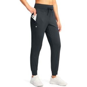 G GRADUAL Women’s Joggers Pants with Zipper Pockets High Waisted Sweatpants Athletic Tapered Pants for Women Lounge Workout(Grey)