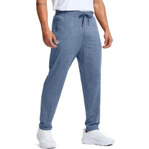 G Gradual Men’s Sweatpants with Zipper Pockets Lightweight Athletic Workout Pants Soft Casual Lounge Sweat Pants for Mens(Blue Heather)