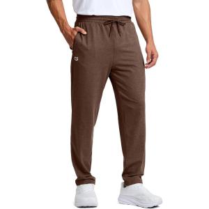 G Gradual Men’s Sweatpants with Zipper Pockets Lightweight Athletic Workout Pants Soft Casual Lounge Sweat Pants for Mens(Medium Brown Heather)