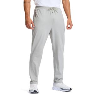 G Gradual Men’s Sweatpants with Zipper Pockets Lightweight Athletic Workout Pants Soft Casual Lounge Sweat Pants for Mens(Mineral Grey Heather / White)