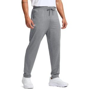 G Gradual Men’s Sweatpants with Zipper Pockets Lightweight Athletic Workout Pants Soft Casual Lounge Sweat Pants for Mens(Platinum Heather)