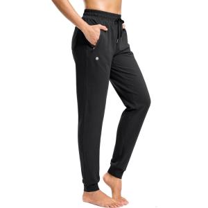 G Gradual Women’s 30″/32″/34″ Inseam Tall Sweatpants Cotton Joggers with Zipper Pockets Yoga Lounge Athletic Pants for Women(Black)