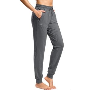 G Gradual Women’s 30″/32″/34″ Inseam Tall Sweatpants Cotton Joggers with Zipper Pockets Yoga Lounge Athletic Pants for Women(Dark Grey)