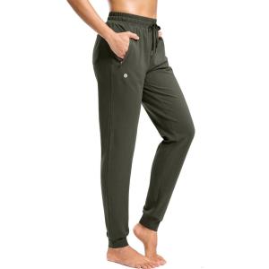 G Gradual Women’s 30″/32″/34″ Inseam Tall Sweatpants Cotton Joggers with Zipper Pockets Yoga Lounge Athletic Pants for Women(Olive)