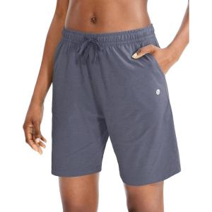 G Gradual Women’s Bermuda Shorts Jersey Shorts with Deep Pockets 7″ Long Shorts for Women Lounge Walking Athletic(Dust Blue)