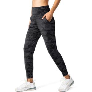 G Gradual Women’s Joggers High Waisted Yoga Pants with Pockets Loose Leggings for Women Workout, Athletic, Lounge(Black Camo)