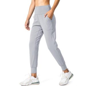 G Gradual Women’s Joggers High Waisted Yoga Pants with Pockets Loose Leggings for Women Workout, Athletic, Lounge(Bright Grey)