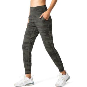 G Gradual Women’s Joggers High Waisted Yoga Pants with Pockets Loose Leggings for Women Workout, Athletic, Lounge(Green Camo)