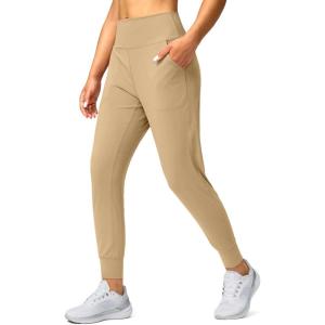 G Gradual Women’s Joggers High Waisted Yoga Pants with Pockets Loose Leggings for Women Workout, Athletic, Lounge(Khaki)