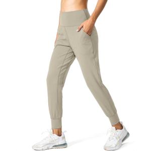 G Gradual Women’s Joggers High Waisted Yoga Pants with Pockets Loose Leggings for Women Workout, Athletic, Lounge(Light Khaki)