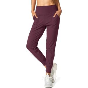 G Gradual Women’s Joggers High Waisted Yoga Pants with Pockets Loose Leggings for Women Workout, Athletic, Lounge(Maroon)