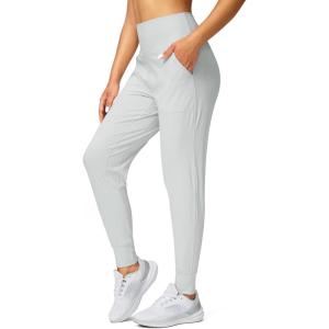 G Gradual Women’s Joggers High Waisted Yoga Pants with Pockets Loose Leggings for Women Workout, Athletic, Lounge(Pale)
