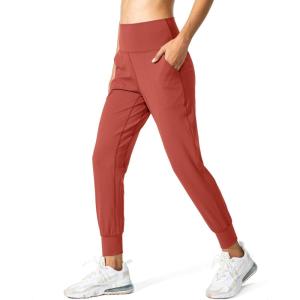 G Gradual Women’s Joggers High Waisted Yoga Pants with Pockets Loose Leggings for Women Workout, Athletic, Lounge(Savannah Red)