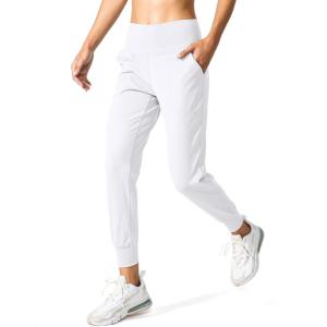 G Gradual Women’s Joggers High Waisted Yoga Pants with Pockets Loose Leggings for Women Workout, Athletic, Lounge(White)
