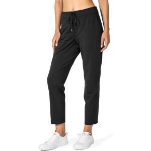 G Gradual Women’s Pants with Deep Pockets 7/8 Stretch Ankle Sweatpants for Golf, Athletic, Lounge, Travel, Work(Black)
