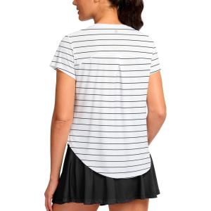 G Gradual Women’s Workout Tops Short Sleeve Lightweight Athletic Yoga Running Shirts Loose Fit Quick Dry Gym T-Shirts(Black Stripes)
